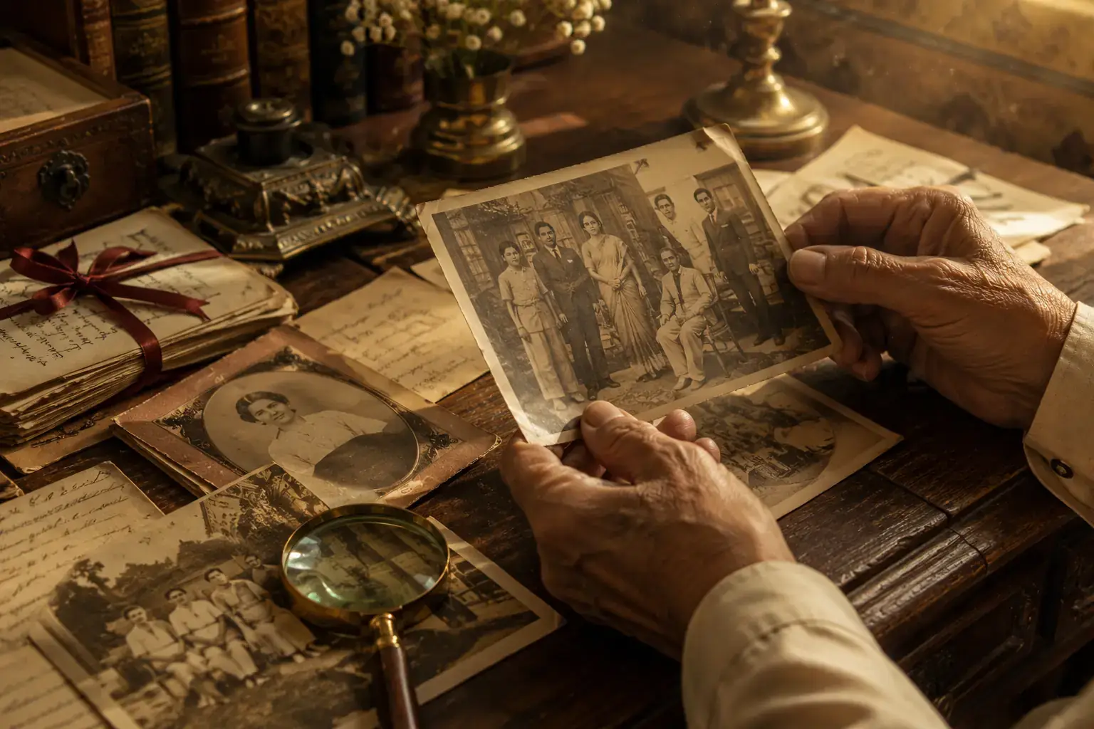 Family photographs and archival materials reviewed for legacy films